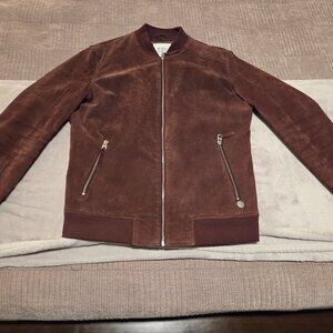 Mens Vintage Real Suede Leather Brown Size M